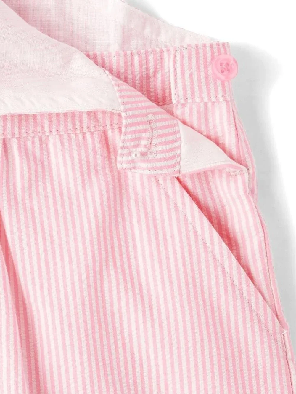 Gymboree Pink Floral Appliqué Seersucker Skirtall Pinafore Dress Size 12 NEW